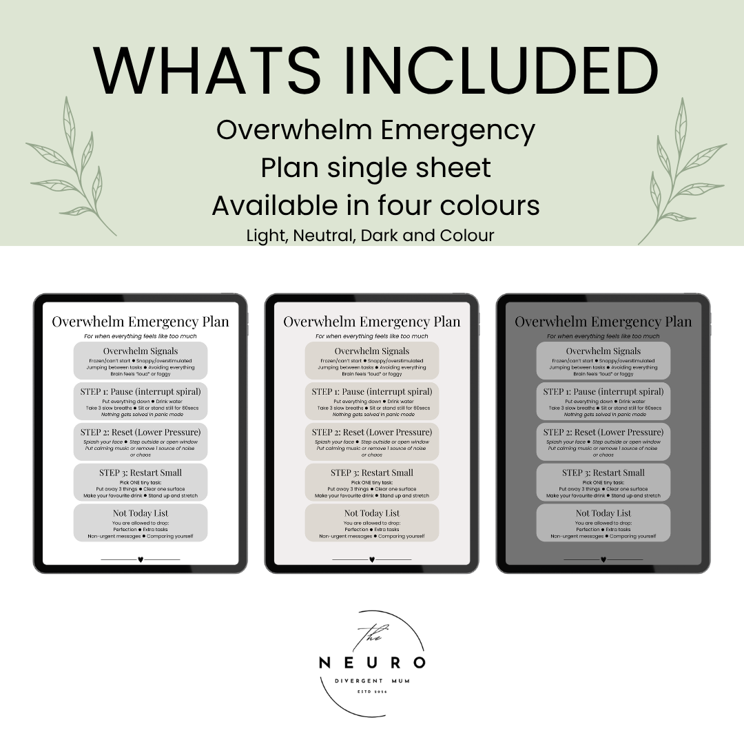 Overwhelm Emergency Plan