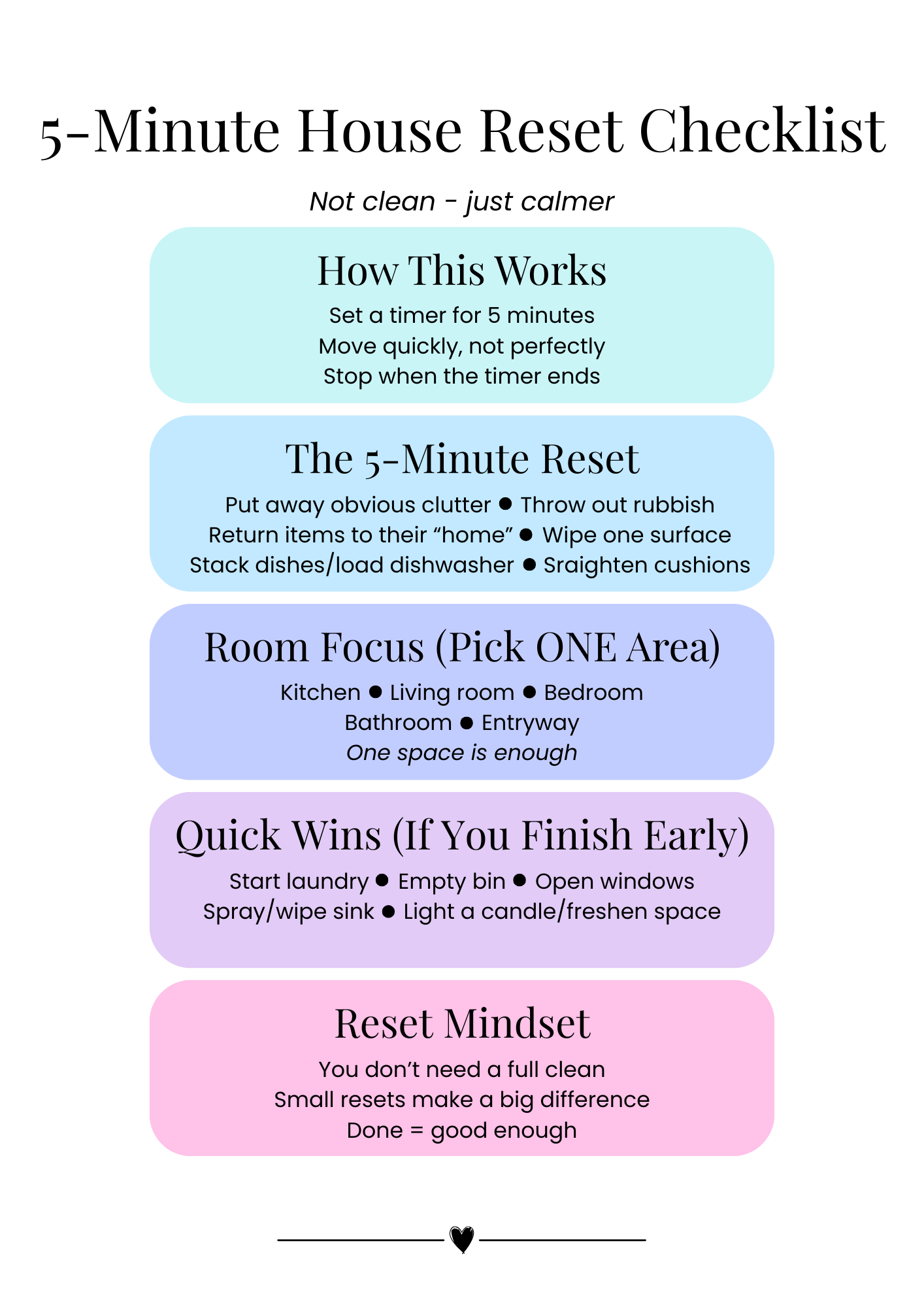 5-Minute House Reset Checklist