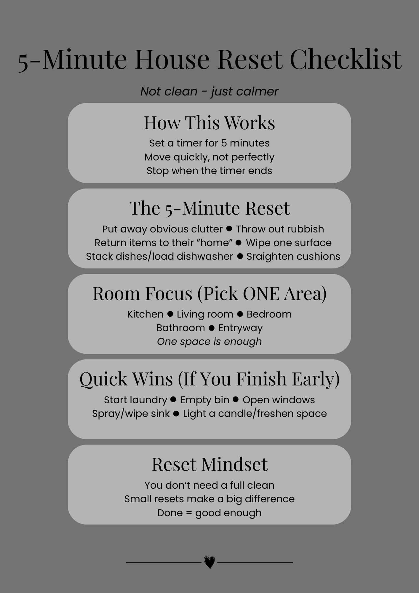 5-Minute House Reset Checklist
