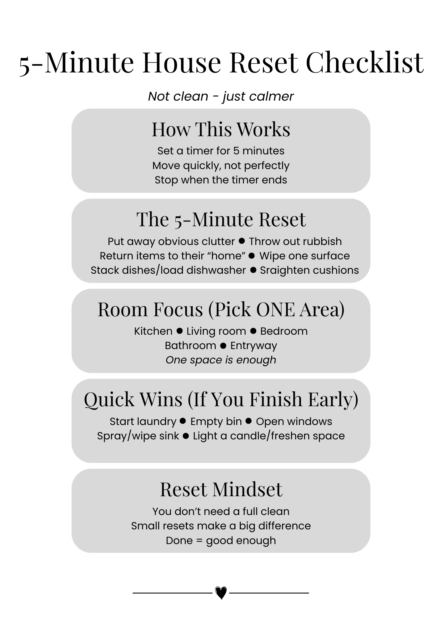 5-Minute House Reset Checklist