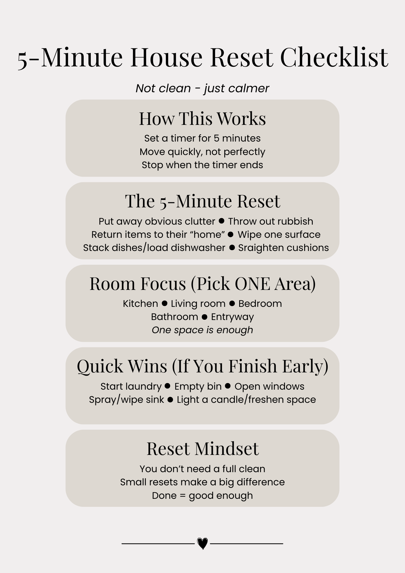 5-Minute House Reset Checklist