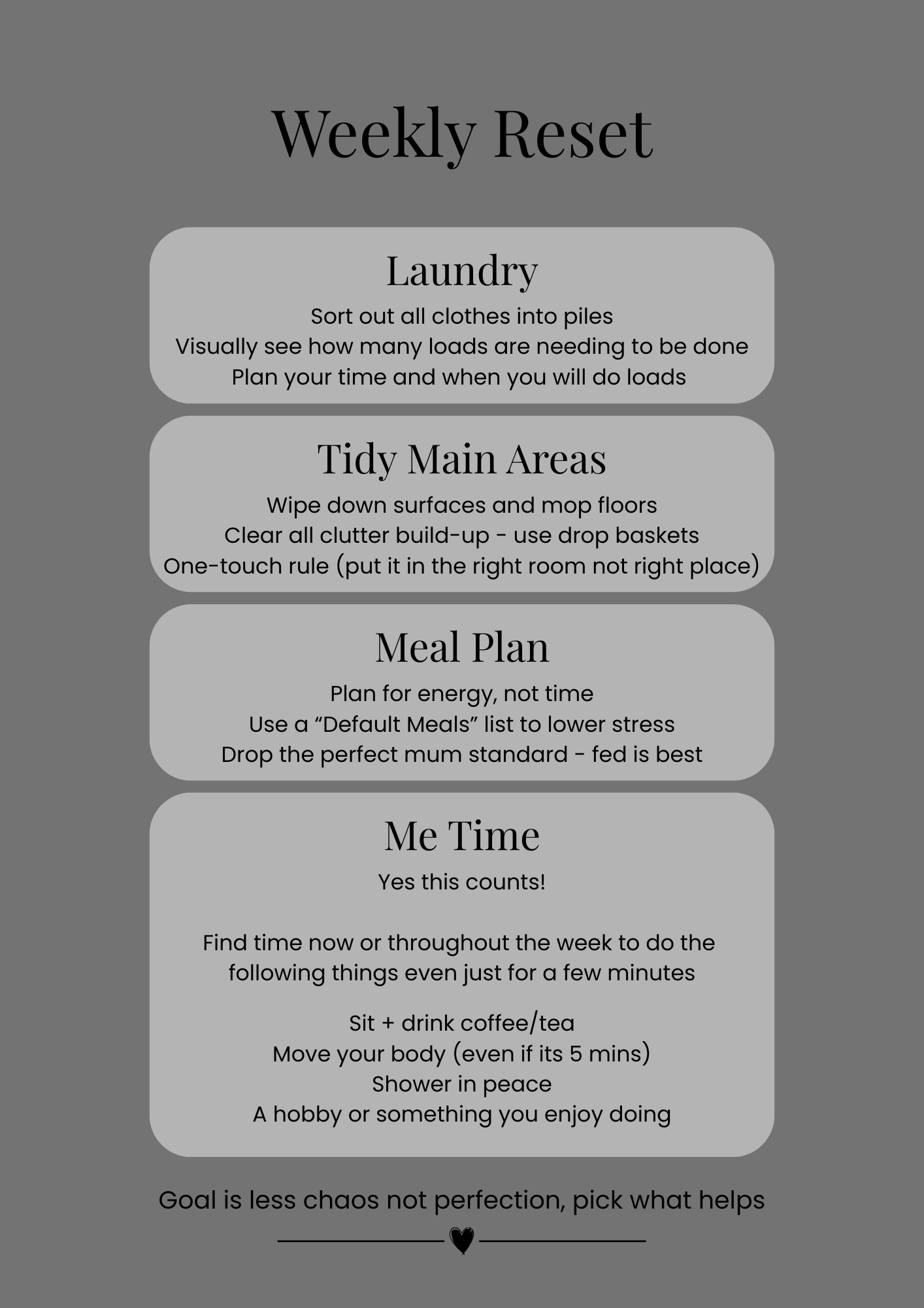 Weekly Reset Checklist