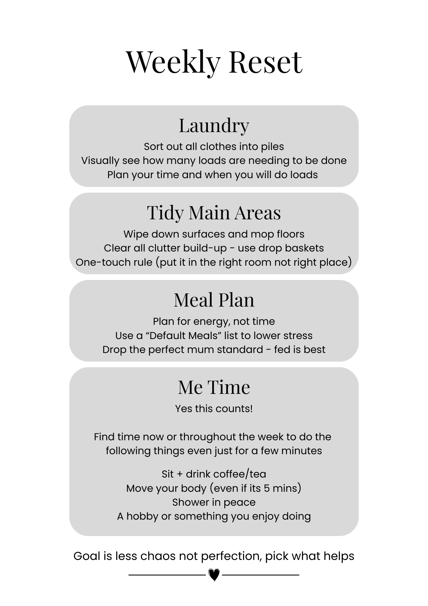 Weekly Reset Checklist